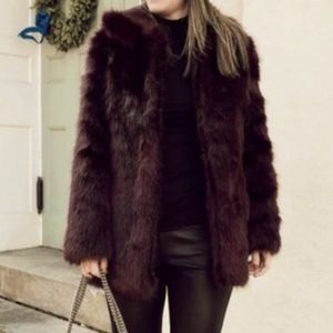 NEW H&M Faux Fur Collared Coat